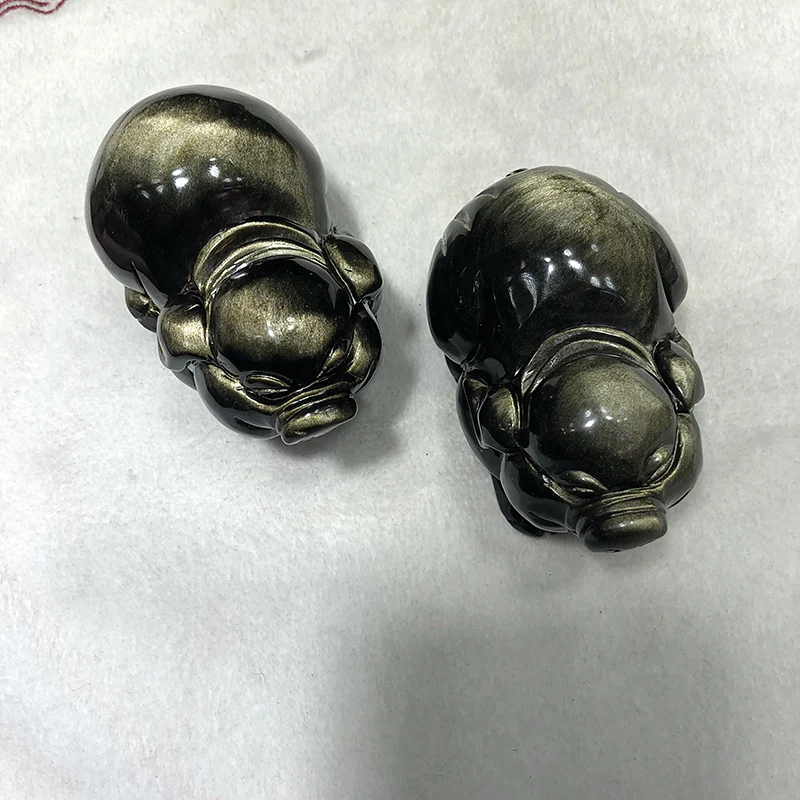 1 шт. Высокое качество Черный обсидиан камень свинья камни и минералы исцеления