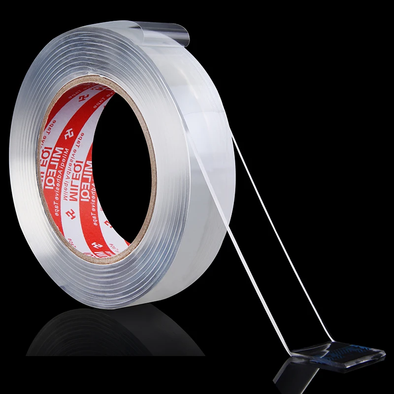 

Magic Traceless double sided adhesive tape permanent face transparent washable Reusable No glue viscose soft material Stretched