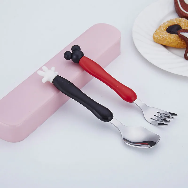 2 шт./компл. детская одежда с рисунком из мультфильма для кормления вилка ложка в