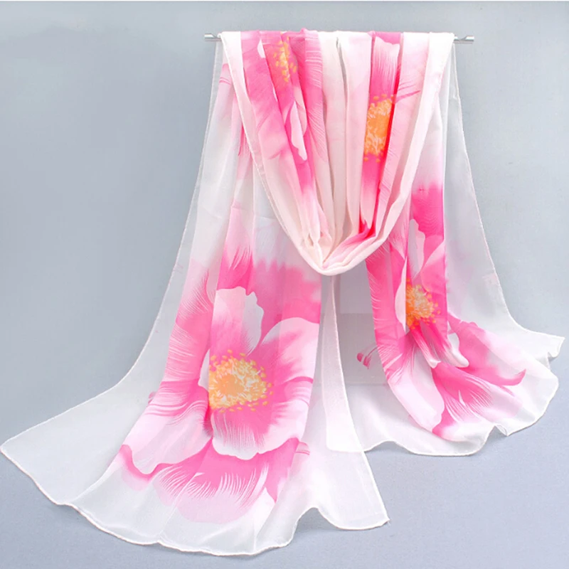 Летние шарфы элегантные женские шали супер длинные шифоновые декоративные ткани