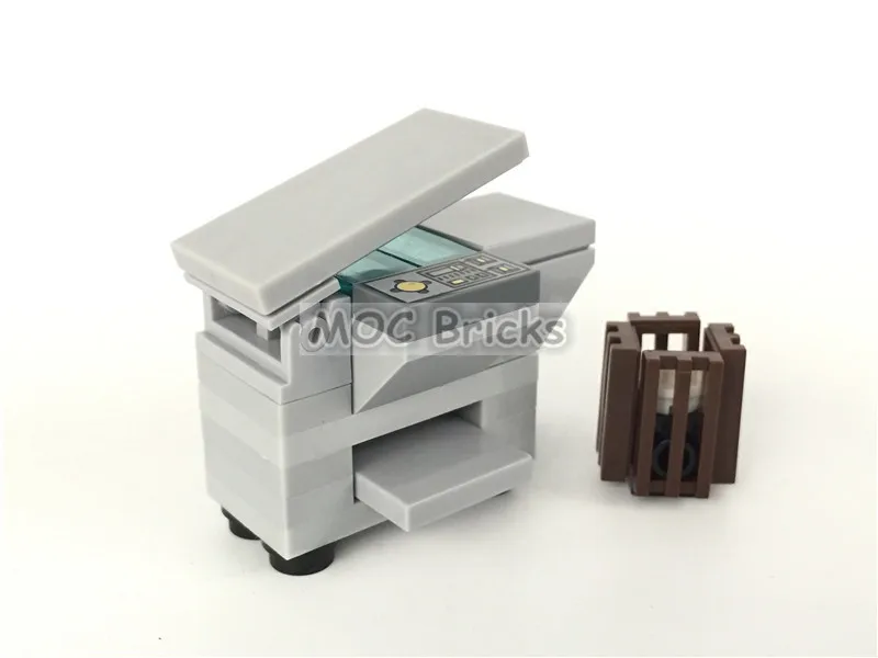 2 компл./лот кубики MOC DIY аппарат светильник-серый офисный фотокопир/принтер с