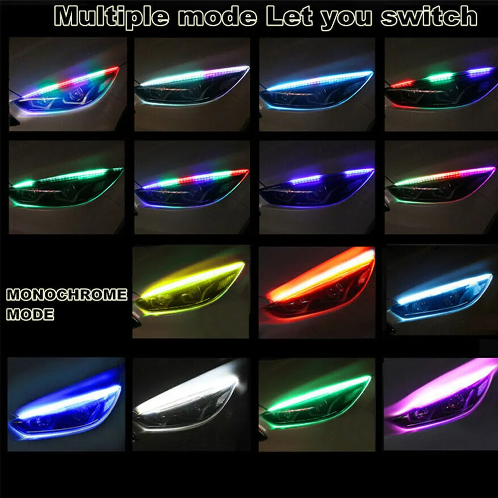 DC12V 30 см/45 см/60 см автомобильный RGB LED свет полоса фара Поворотная сигнальная лампа