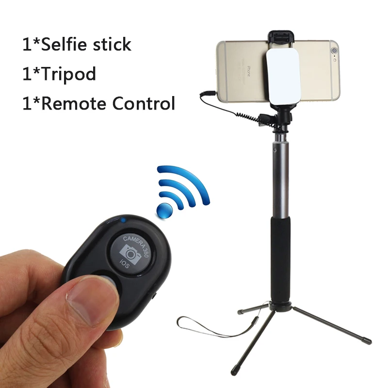 Универсальный Bluetooth палка для селфи монопод Штатив Выдвижная с зеркало Selfie