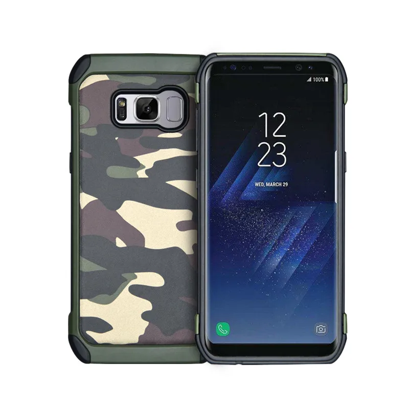 NPHACC 2 in 1 Army Camo Camouflage back cover Hard Plastic and TPU Armor phone cases for Samsung Galaxy S6 S7 Edge s8 plus |