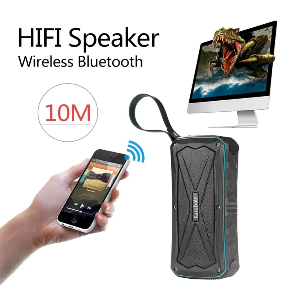 Водонепроницаемый уличный Bluetooth динамик 16 Вт супер бас 4500 мАч Внешний