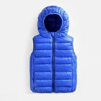 blue Детский жилет; детский жилет для девочек; куртка с капюшоном; сезон зима-осень; жилеты для мальчиков; Верхняя одежда для малышей; пальто; Одежда для девочек-подростков - Цвет: blue