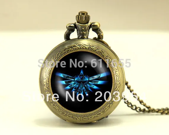 Модные новые кварцевые карманные часы Zelda Hyrule Crest 12 шт./лот ожерелье с медальоном