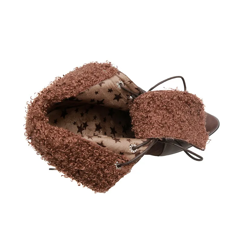 Женские ботинки на высоком каблуке YMECHIC черные винно красные коричневые