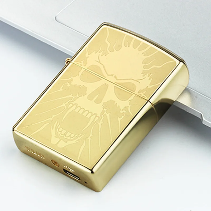 Креативные USB ветрозащитные зажигалки классический металлический штамп зарядка