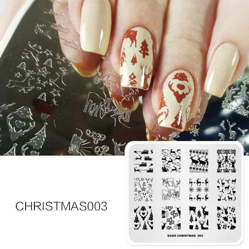 Rolabling Christmas-3 Nail Stamping Plates DIY Image Nail Art Manicure Templates Stencils Salon Beauty Polish Printing Tools