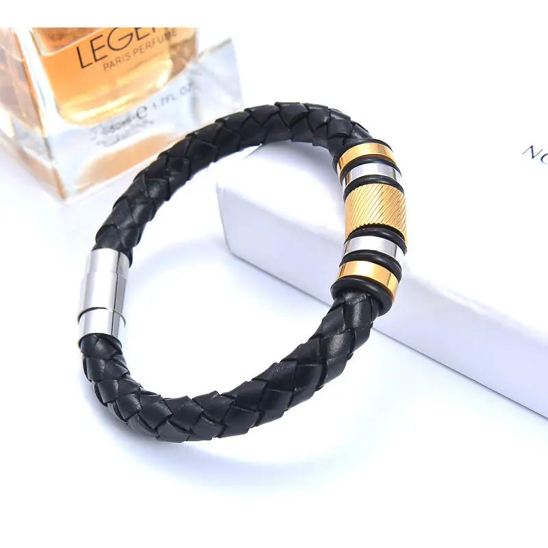 Браслеты PUNKS с двойным плетением из воловьей кожи очаровательные стильные