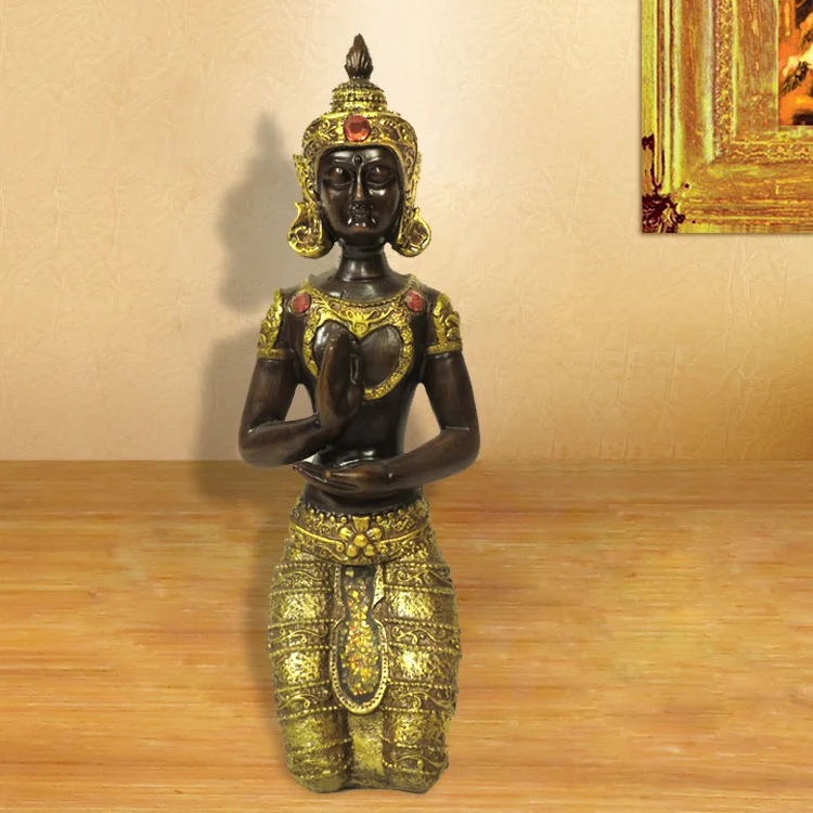 Ретро Юго Восточная азиатская украшение тайская фигурка Будды на коленях