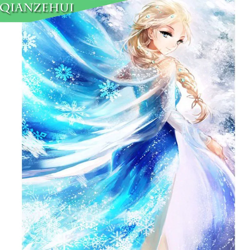 Стразы DIY пластиковые поделки картина алмазная Снежная фея квадратная Алмазная