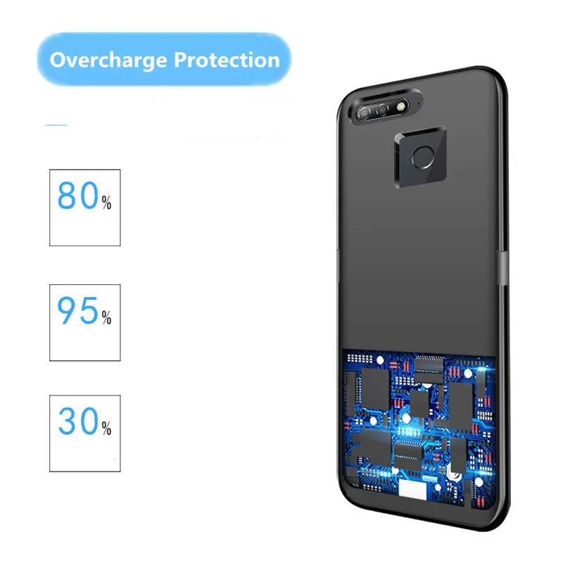 Чехлы для внешнего зарядного устройства ZKFYS Huawei Honor 7C чехол аккумулятора 6800 мАч