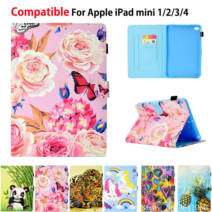 Чехол с цветами и бабочками для Apple iPad Mini 1 2 3 4 7 9 дюйма умный чехол планшета