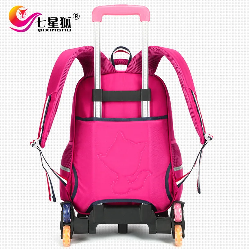 Trolley School Bags Kids Backpack With Wheel Stair Children's Schoolbags kids Wheeled Book Bag For boys girls Mochilas | Багаж и сумки