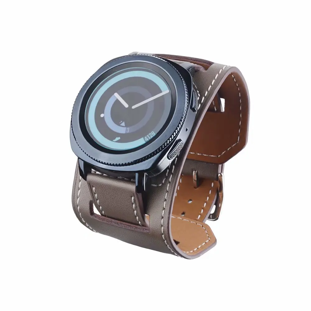 Кожаный ремешок манжета для Samsung S2 Gear Sport S3 сменный часов glaxery 46/42 мм 20 мм/22
