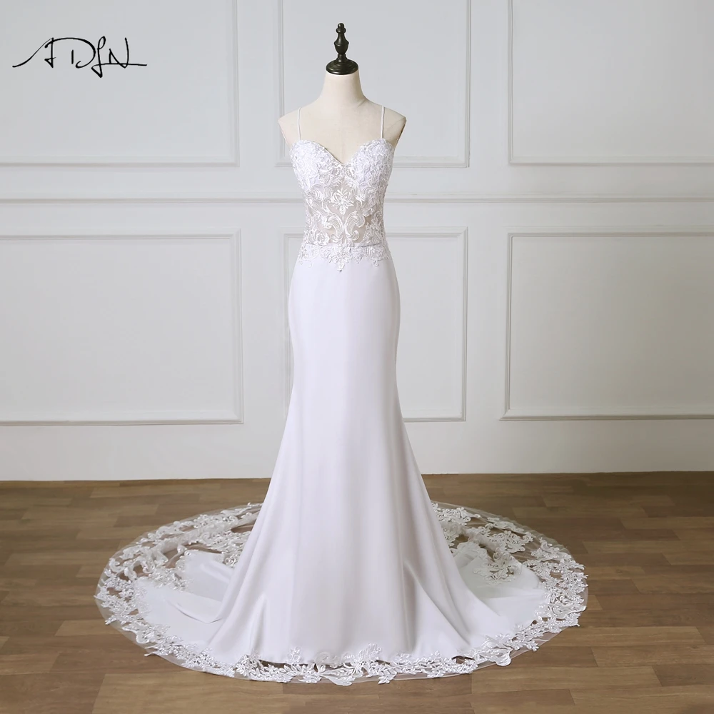 Очаровательное свадебное платье русалки 2020 на тонких бретелях Vestido de novia