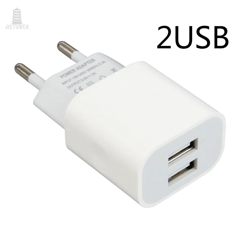 200 шт./лот Dual 2 USB 2usb зарядное устройство для мобильного телефона белое Европейское