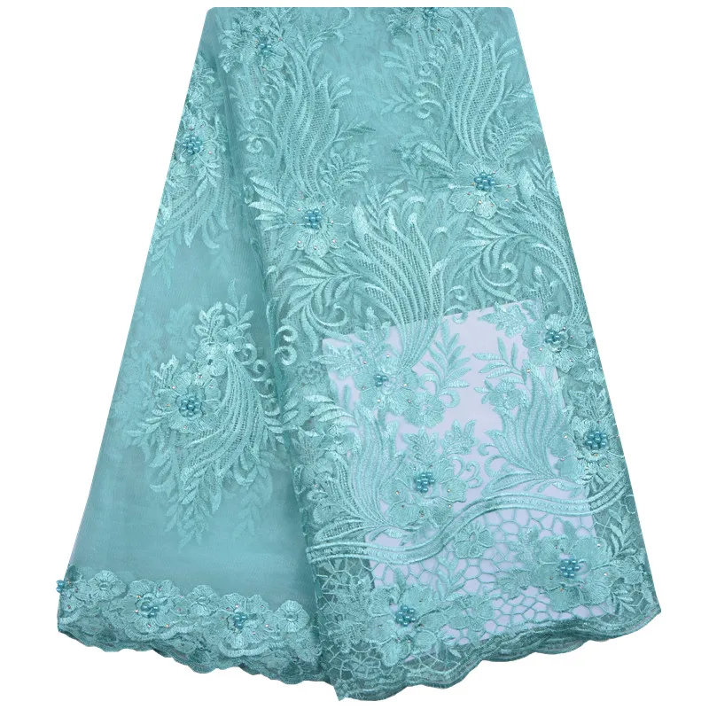 5 Yards African Lace Fabrics For Wedding Dress With Beaded High Quality French Tulle Fabric A1184 | Дом и сад