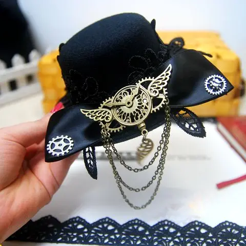 Женская мини шляпа в викторианском стиле стимпанк часы цепочка для шестеренок