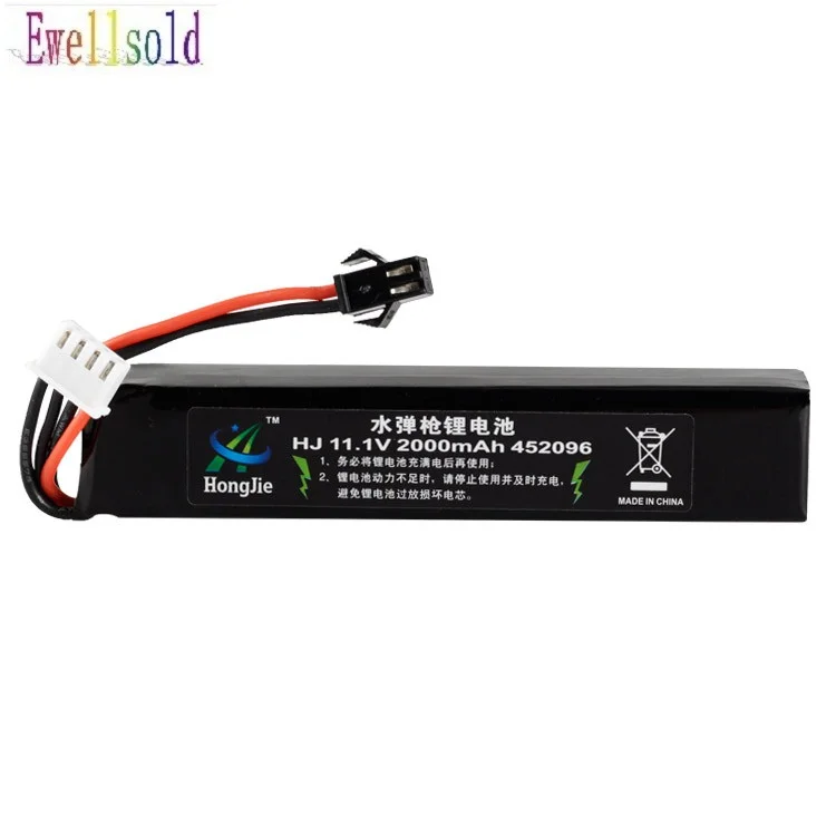 Ewellsold 11.1V 2000mAh 30C 452096 3S high performance Lithium Battery Charging STD JINMING TOYS Electric Water Gun Toy | Игрушки и