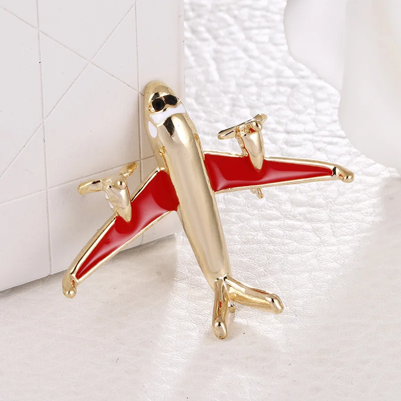Модная Изысканная булавка для самолета брошь из сплава подарка эмалированная