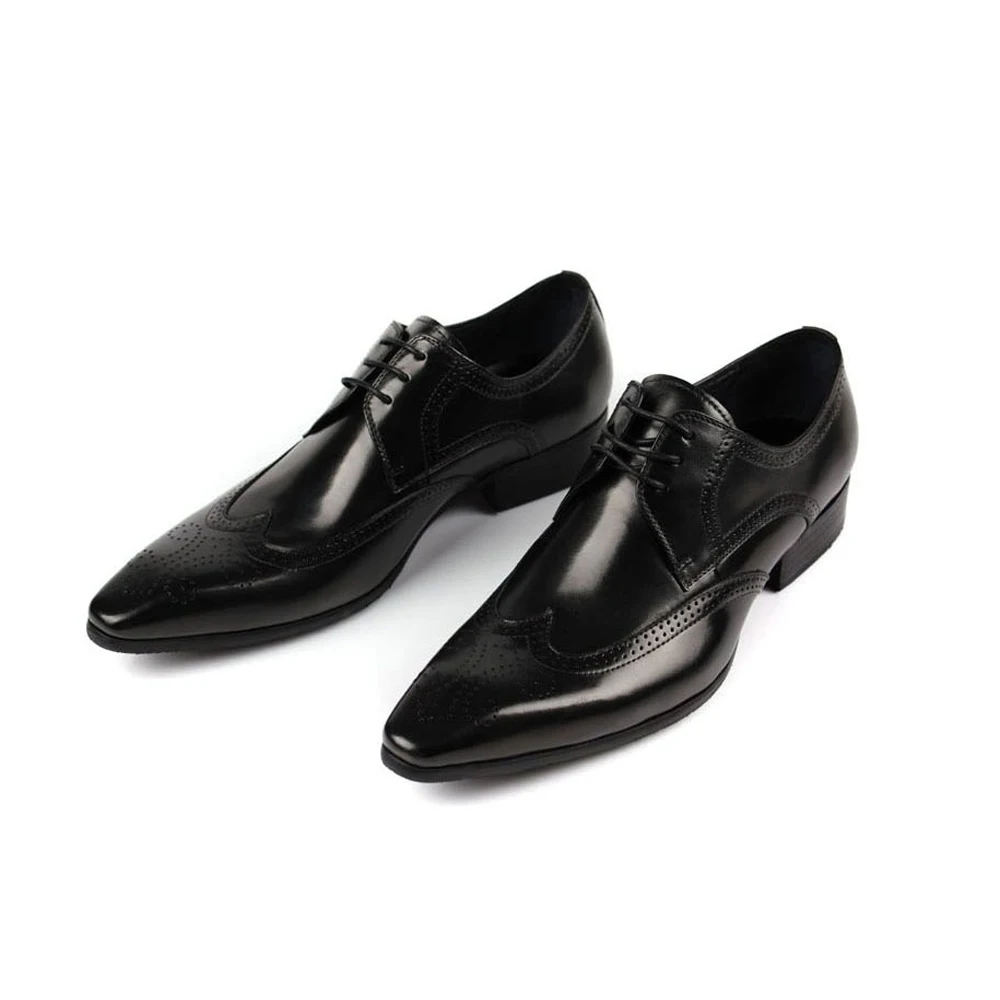 Классический Мужские туфли из натуральной кожи свинья внутренняя острый носок