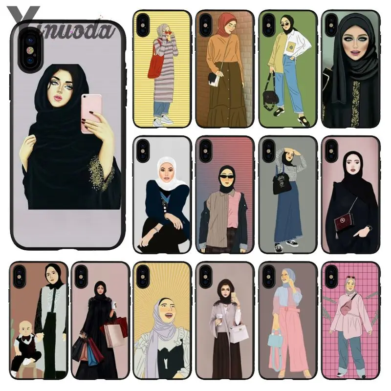 Yiuoda Модный мусульманский чехол для девочек iPhone X XS MAX 6 6S 7 7plus 8 8Plus 5 5S