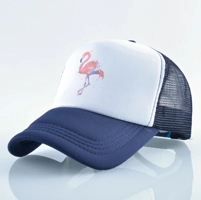 Blue3 Летняя Бейсболка Женщины Дышащая бейсболки Snapback Хип-Хоп кепка Печати Фламинго кепки Мужчины Открытый Повседневная Пара козырек - Цвет: Blue3
