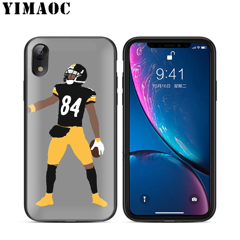 YIMAOC Antonio Brown AB84 Soft TPU Black Silicone Case for iPhone X or 10 8 7 6 6S Plus 5 5S SE Xr Xs Max |
