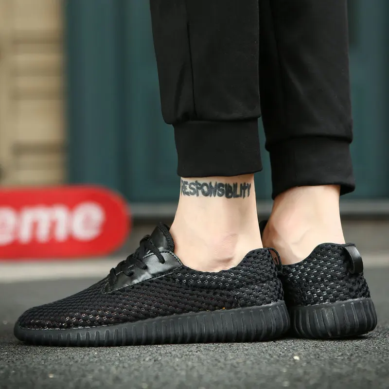 Модная Летняя мужская повседневная обувь Легкие дышащие кроссовки на шнуровке