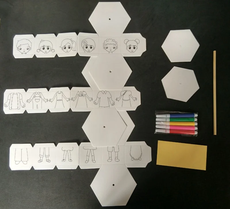 Happyxuan 3 комплекта DIY вращать платье-вверх воды раскраска игрушки Живопись Дети