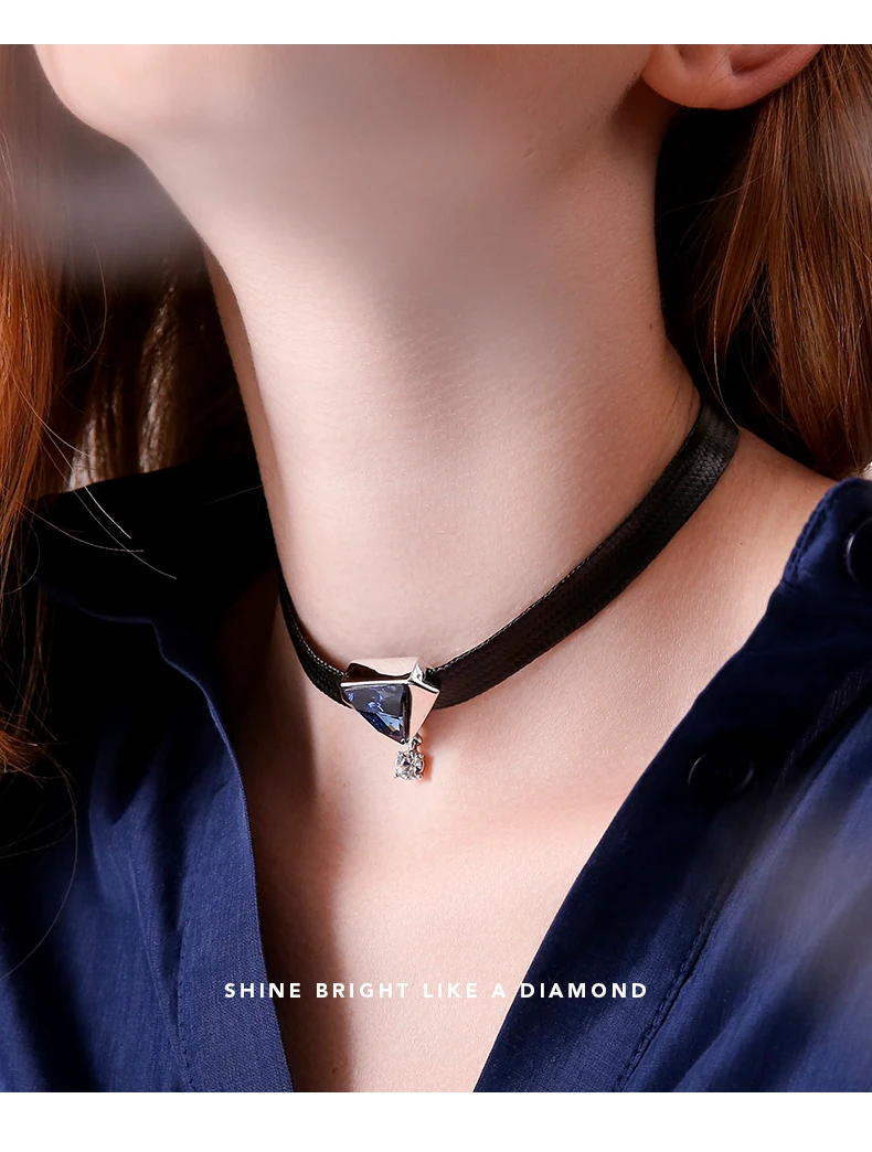 Warme Farben Кристалл от Swarovski женское ожерелье барокко Черная веревка цепь ключицы колье ожерелье на шею сексуальные ожерелья