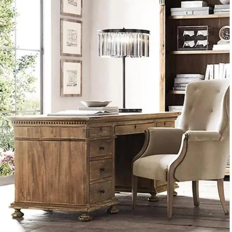 Круглая настольная лампа для учебы черная с кристаллами дома офиса E14