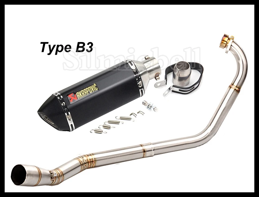 Akrapovic мотоцикл выхлопной глушитель выхлопной трубы слипоны Escape мото полный Системы Труба среднего звена трубы для Yamaha YZF R15 выхлопной MT15 MT125