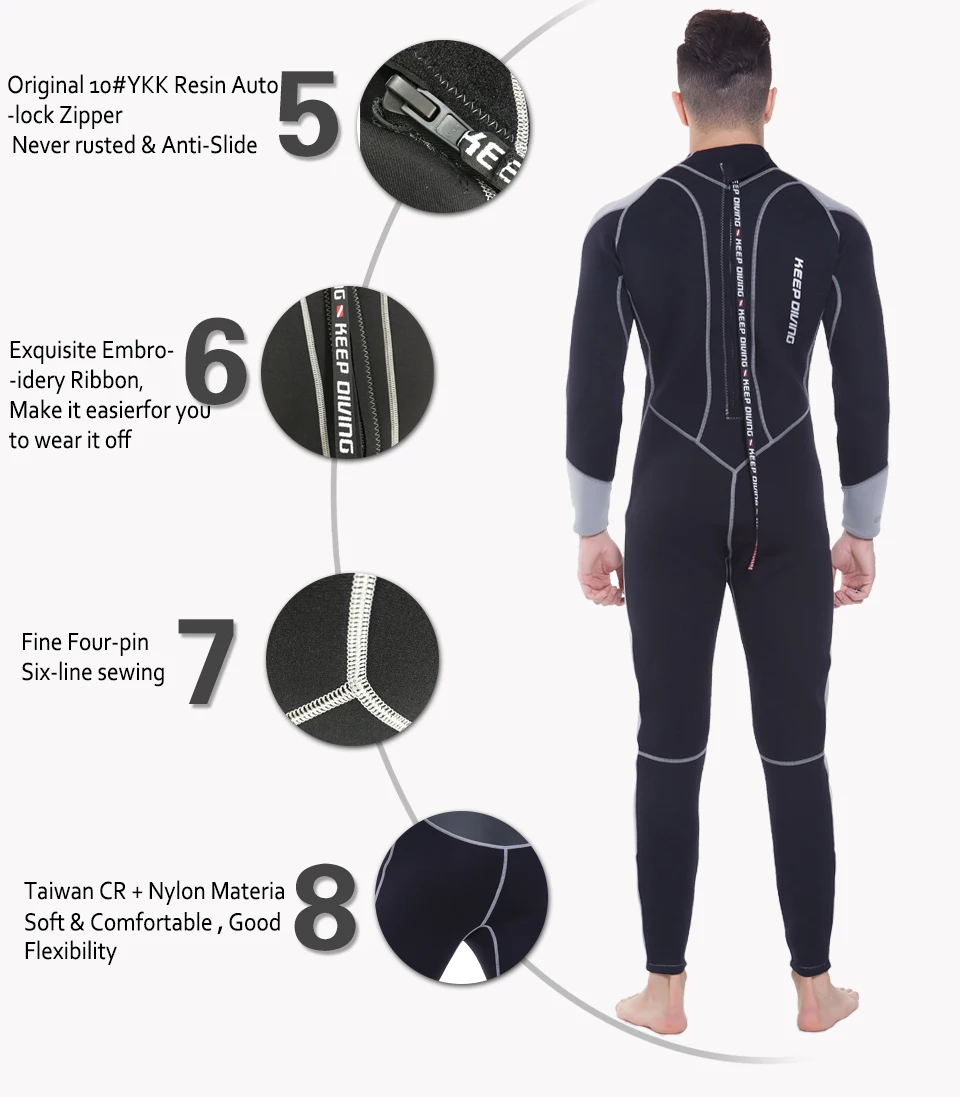 3 мм Мужской неопреновый костюм Wesuit для подводного плавания, для серфинга, подводной охоты, плавания, дайвинга, каякинга