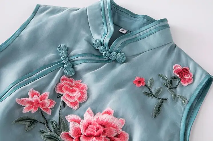 Высококачественное летнее женское платье в народном стиле cheongsam улучшенная