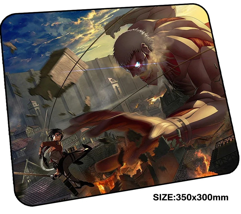 Игровой коврик для мыши attack on titan 350x300x3 мм игровой высококачественные аксессуары
