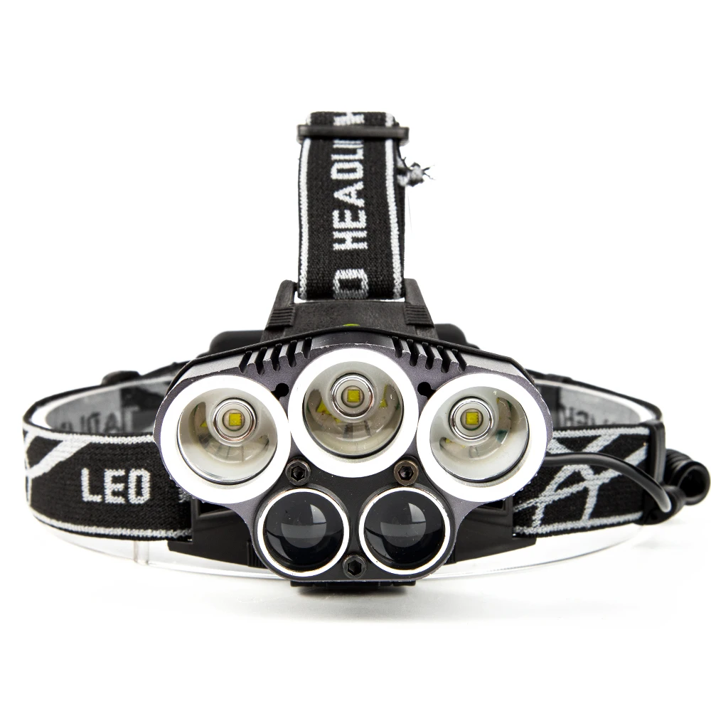 New Cold 5 XML LED Headlamp T6 Q5 USB Charge Headlight 15000 Lumens 18650 Battery Head Lamp for Fishing Camping | Лампы и освещение