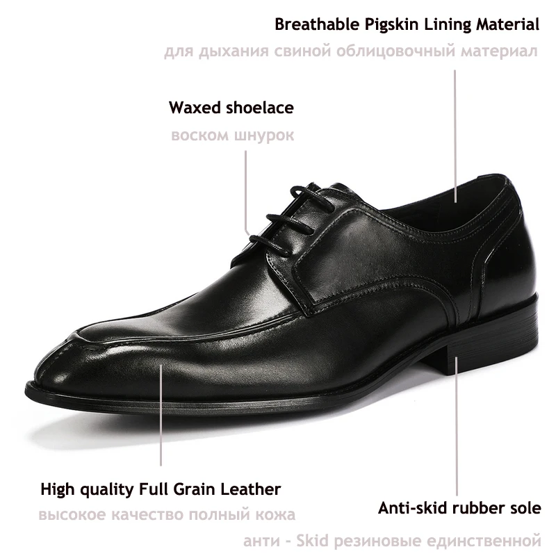 Men's Casual Shoe Business Mens Genuine Leather Shoes Men Big Size 45 Oxford For Lace Up Brogues Formal | Обувь