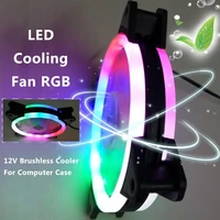 120mm led cooling fan 12v 4pin to 3pin rgb ultra quiet computer pc cpu cooler qjy99