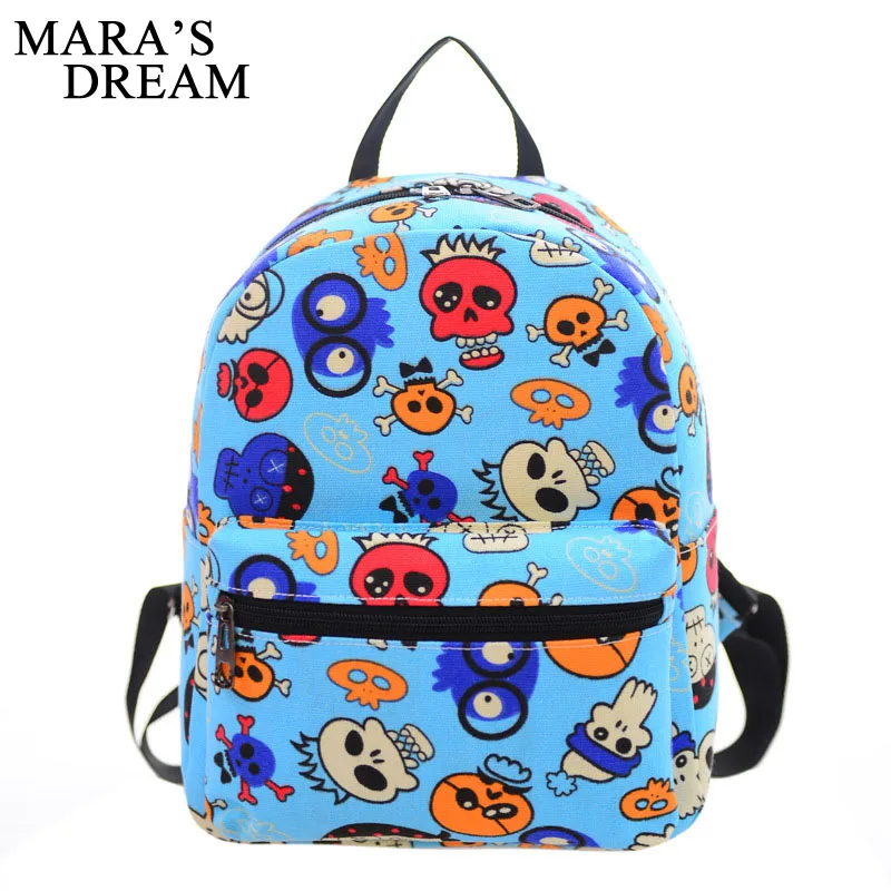 Mara's Dream Printing Canvas Backpacks Mini School Bags For Teenage Girls Backpack Women Shoulder Small Bag | Багаж и сумки