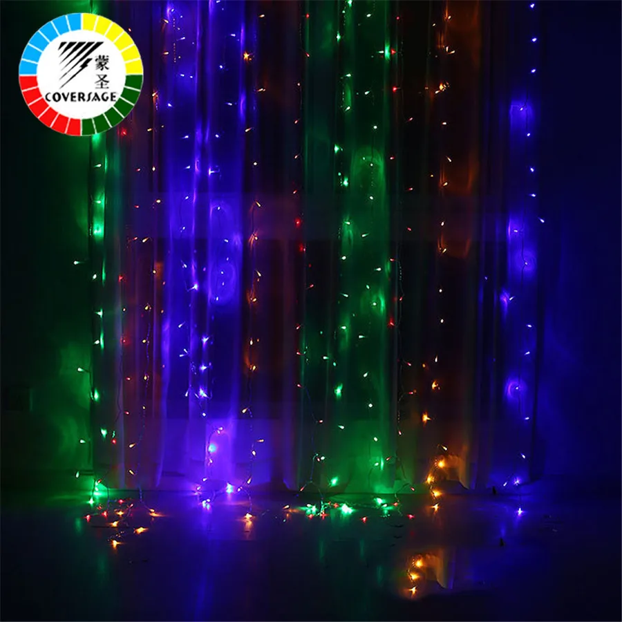 Coversage, 3X1 м, 3x3 м, рождественские гирлянды, светодиодный, Рождественская сетка, сказочные, рождественские, вечерние, для сада, свадебные украшения, занавески
