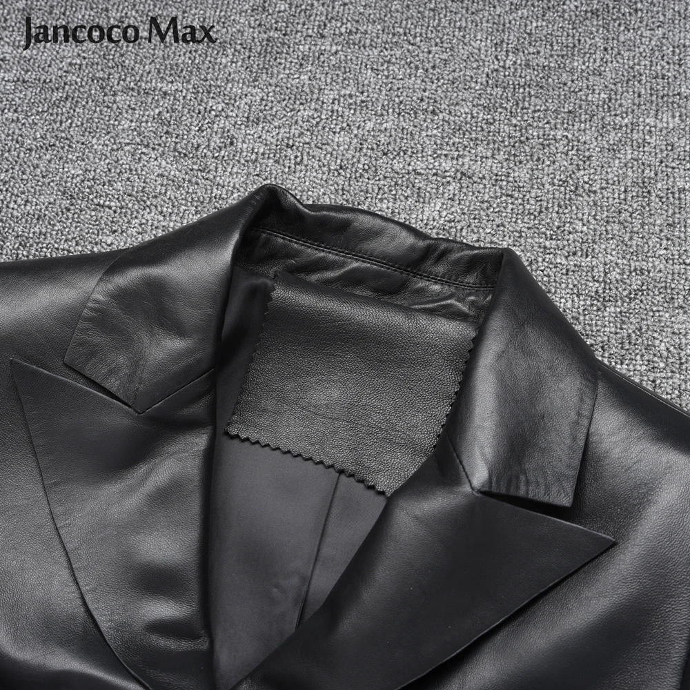 

New Spring Autumn Women's Real Sheepskin Leather Jackets Office Lady Black Genuine Leather Jacket Female Leather Coats S7544