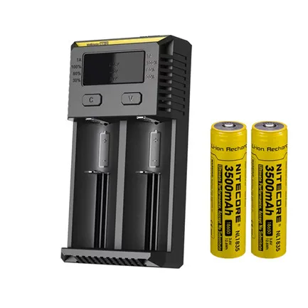 I2 2 x NL1835 NITECORE I2 зарядное устройство+ NITECORE батареи 3500mAh 3200mAh 2600mAh 2300mAh 14500 NL147 NL166 RCR123 литий-ионный аккумулятор - Цвет: I2 2 x NL1835