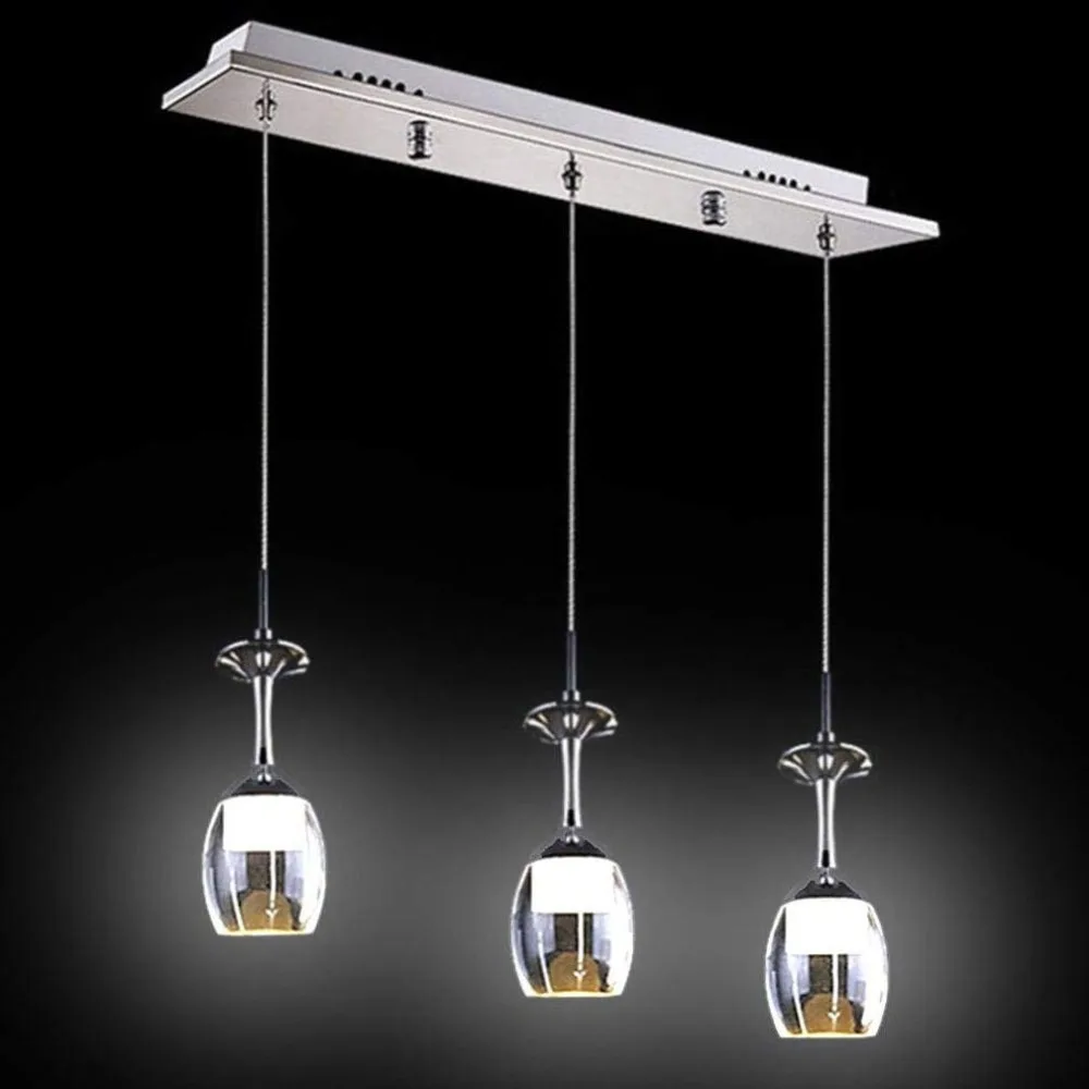 Простой современный светодио дный LED люстра вина стекло 9 Вт с 3 лампы Потолочный