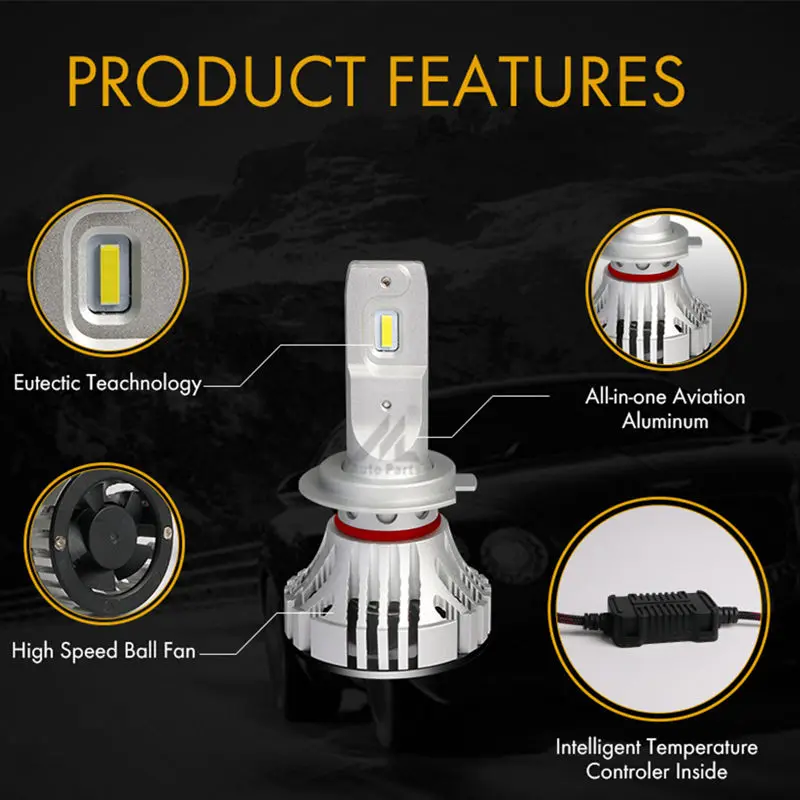 Xenplus мини h4 светодиодный головной светильник лампы h11 h7 h8 h1 h3 880 9005 hb4 h13 9007 Cree чип 12 В 72 Вт 6000lm супер яркие противотуманные фары Дневные Фары Светильник