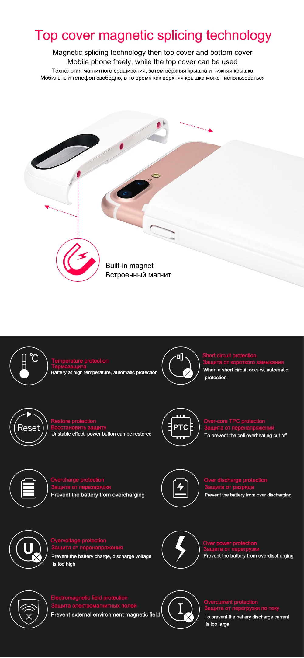 Чехол для аккумулятора для iphone 6 6s Plus, чехол для питания 4200 мА/ч, чехол для зарядного устройства для iphone 7, 8 Plus, чехол для зарядки аккумулятора s