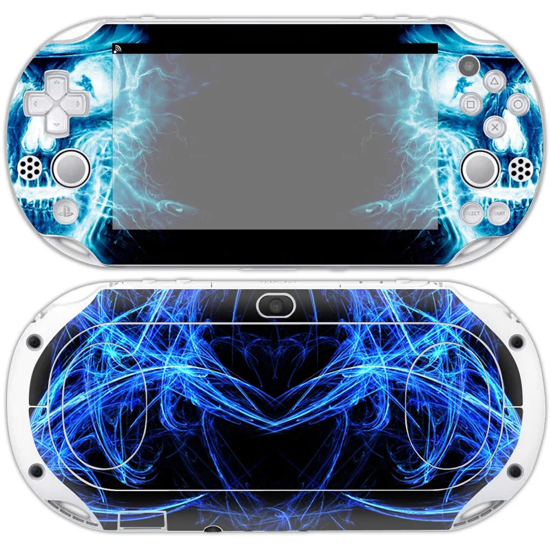 Синий дизайн череп стиль виниловые наклейки игры Аксессуары для PSP Vita 2000 наклейку кожи